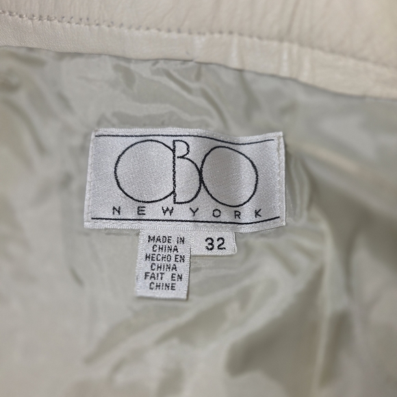 OBO New YORK Women's size 4X vest & skirt leather cream 32 - Picture 11 of 15